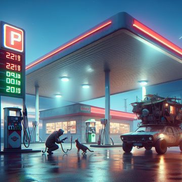 Gas stations become stages for rescue, roadside oddities, and rising prices